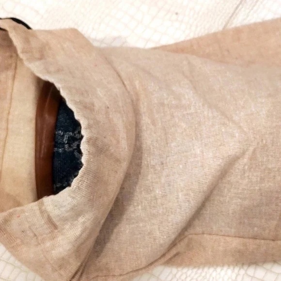 💋Gucci Bucket Hat Blue Denim Beige GG Monogram Logo Leather Trim Size Large*NEW - Picture 7 of 10